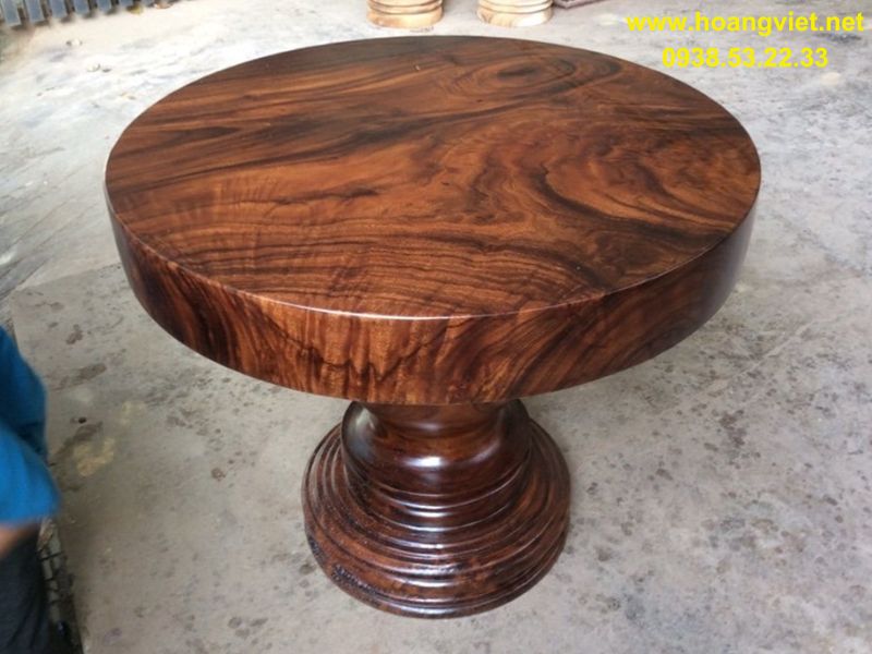 Mặt bàn tròn gỗ me tây nguyên khối đường kính 1m Mặt bàn tròn gỗ me tây nguyên khối đường kính 1m
