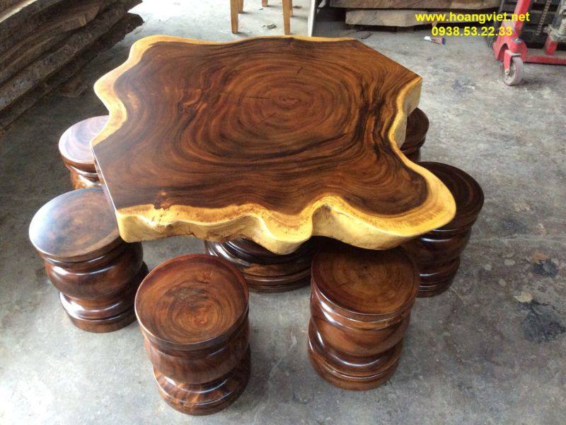 Bàn trà gỗ me tây nguyên khối nghệ thuật Bàn trà gỗ me tây nguyên khối nghệ thuật