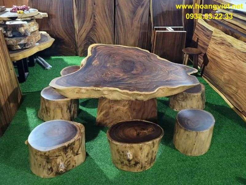 Bàn trà gỗ me tây nguyên khối Bàn trà gỗ me tây nguyên khối
