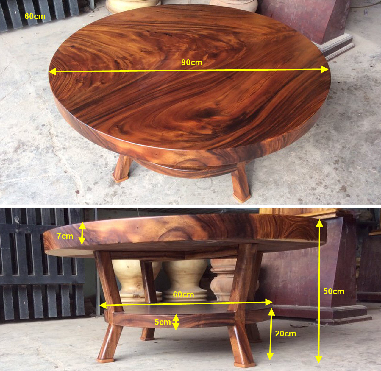 Kích thước bàn trà tròn 2 tầng Kích thước bàn trà tròn 2 tầng