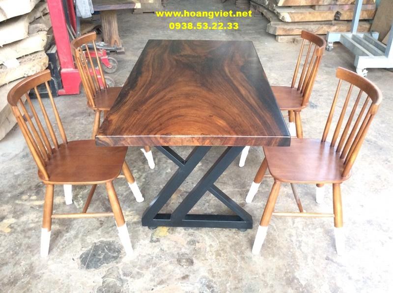 Bàn ăn 4 ghế chân sắt đẹp Bàn ăn 4 ghế chân sắt đẹp
