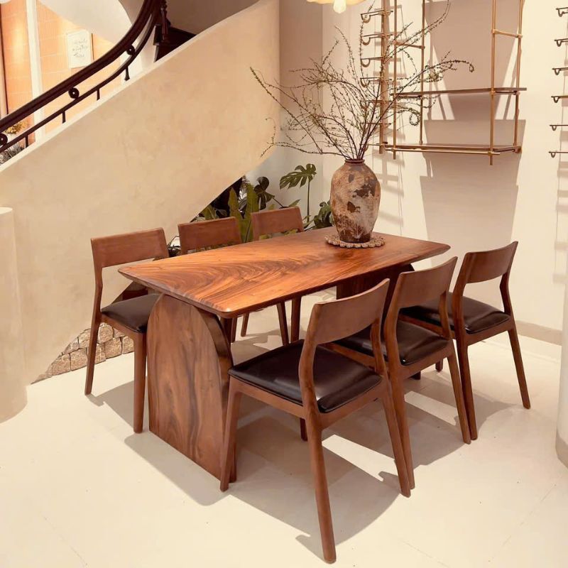 Bàn ăn 6 ghế đẹp và nghệ thuật gỗ me tây Bàn ăn 6 ghế đẹp và nghệ thuật gỗ me tây