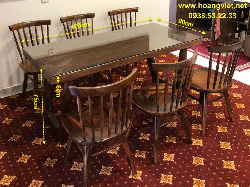 Bàn ăn 6 ghế pinnstol gỗ me tây Bàn ăn 6 ghế pinnstol gỗ me tây