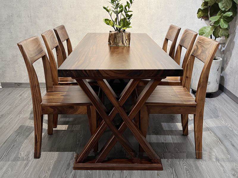 Bàn ăn bằng gỗ me tây vân đẹp Bàn ăn bằng gỗ me tây vân đẹp