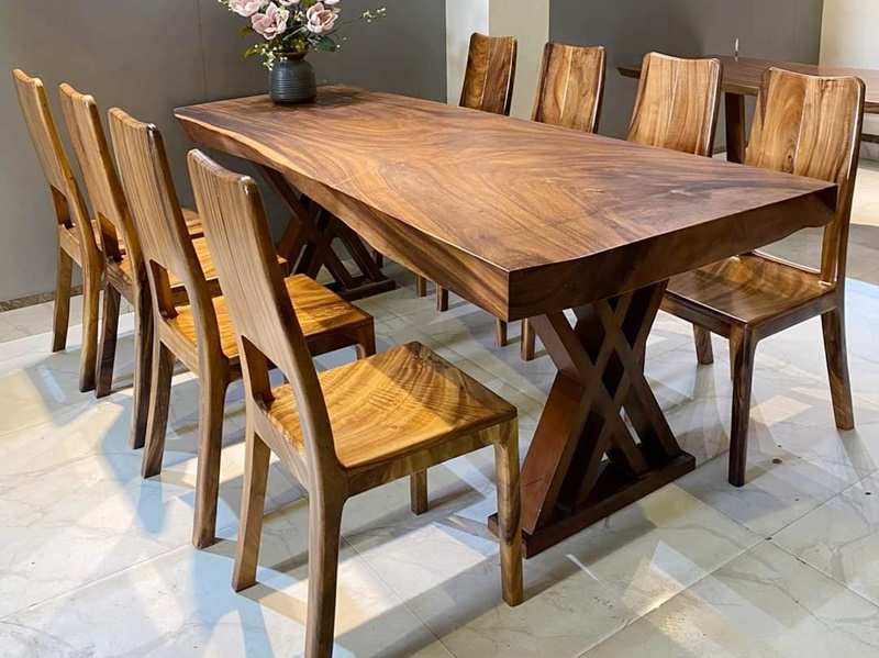 Mẫu bàn ăn chân bằng gỗ tự nhiên đẹp Mẫu bàn ăn chân bằng gỗ tự nhiên đẹp