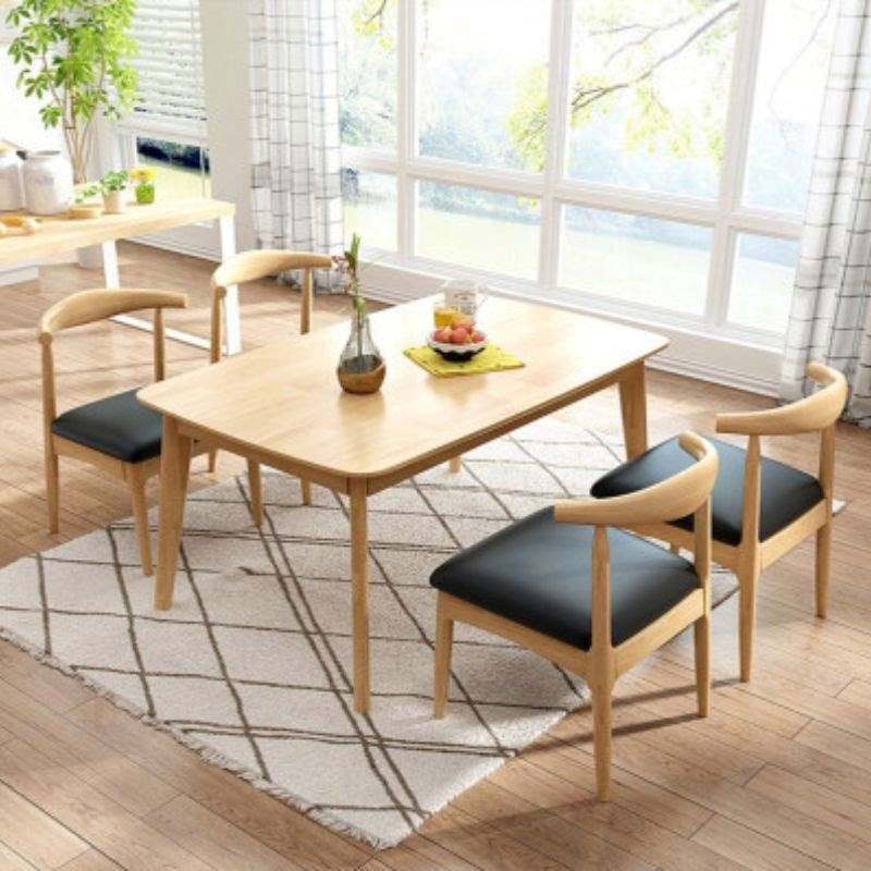 Bàn ăn gỗ cao su 4 ghế bull Bàn ăn gỗ cao su 4 ghế bull