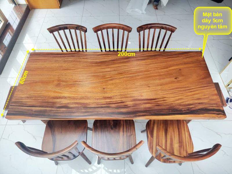Bàn ăn gỗ me tây 6 ghế hiện đại Bàn ăn gỗ me tây 6 ghế hiện đại