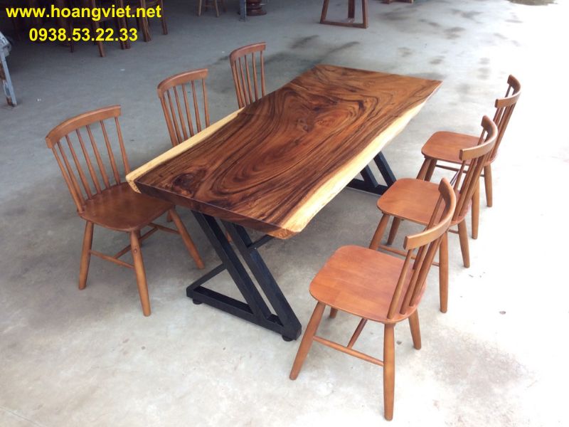 Bàn ăn gỗ me tây 6 ghế pinnstol Bàn ăn gỗ me tây 6 ghế pinnstol