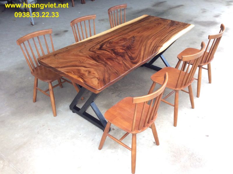 Bàn ăn gỗ me tây 6 ghế pinnstol Bàn ăn gỗ me tây 6 ghế pinnstol