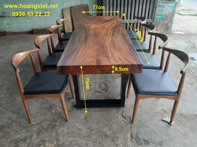 Kích thước bàn ăn gỗ me tây 8 ghế bull Kích thước bàn ăn gỗ me tây 8 ghế bull