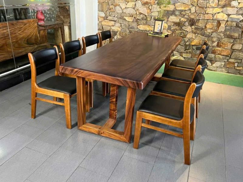 Bàn ăn gỗ me tây 8 ghế hiện đại Bàn ăn gỗ me tây 8 ghế hiện đại