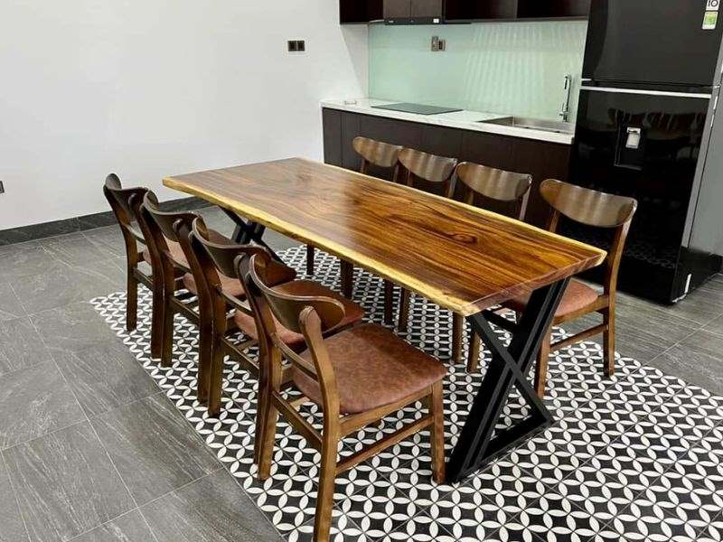 Bàn ăn gỗ me tây 8 ghế mango Bàn ăn gỗ me tây 8 ghế mango