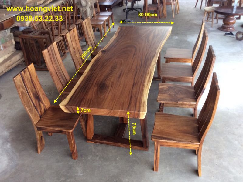 Kích thươc bàn ăn gỗ me tây 8 ghế Kích thươc bàn ăn gỗ me tây 8 ghế