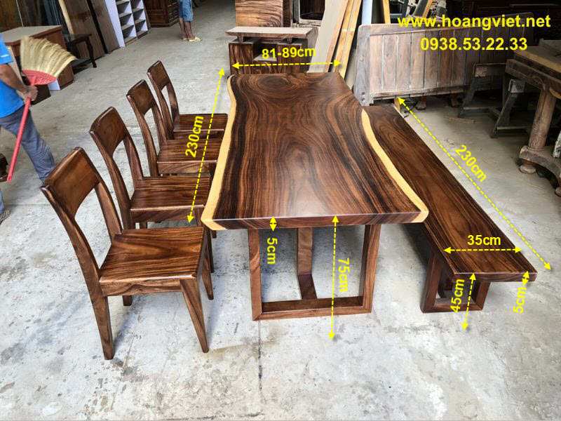 Bàn ăn gỗ me tây 8 người Bàn ăn gỗ me tây 8 người