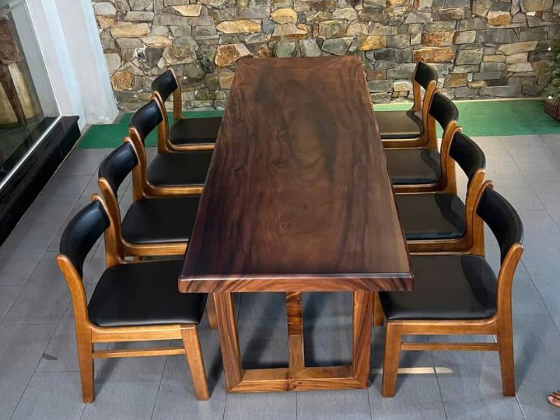 Bàn ăn gỗ me tây 8 ghế hiện đại Bàn ăn gỗ me tây 8 ghế hiện đại