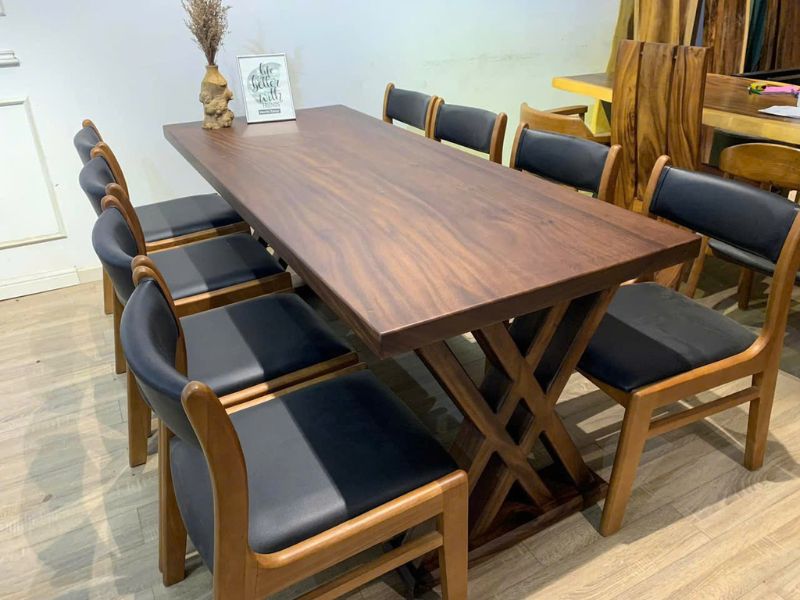 Bàn ăn gỗ me tây 8 ghế bella Bàn ăn gỗ me tây 8 ghế bella