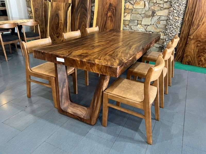 Bàn ăn gỗ nguyên khối 6 ghế bella Bàn ăn gỗ nguyên khối 6 ghế bella