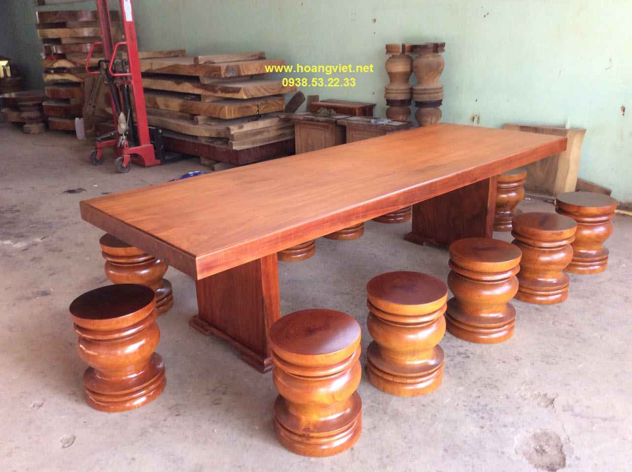 Bàn ăn gỗ nguyên tấm gõ đỏ Bàn ăn gỗ nguyên tấm gõ đỏ