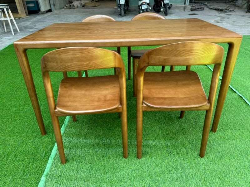 Bàn ăn gỗ tần bì 4 ghế neva Bàn ăn gỗ tần bì 4 ghế neva