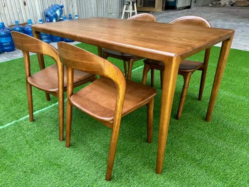 Bàn ăn gỗ tần bì 4 ghế neva Bàn ăn gỗ tần bì 4 ghế neva