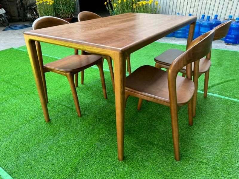Bàn ăn gỗ tần bì 4 ghế neva Bàn ăn gỗ tần bì 4 ghế neva