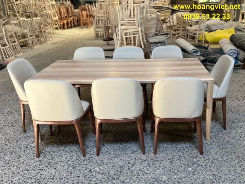 Bàn ăn gỗ tần bì 8 ghế grace Bàn ăn gỗ tần bì 8 ghế grace