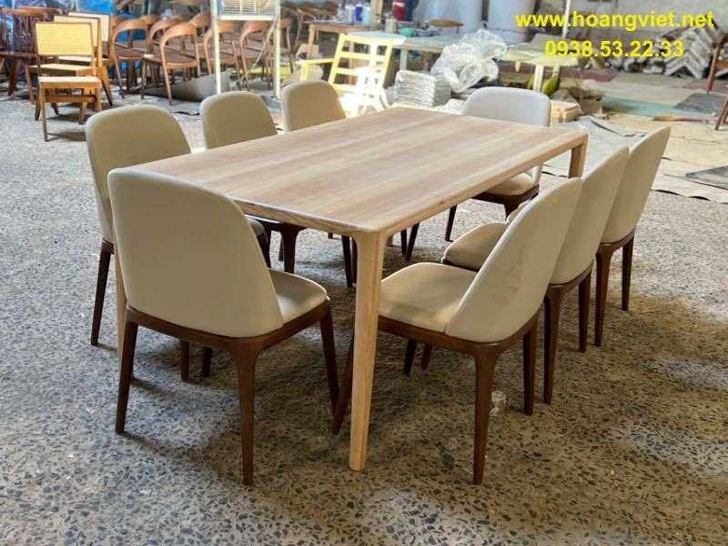 Bàn ăn gỗ tần bì 8 ghế grace Bàn ăn gỗ tần bì 8 ghế grace