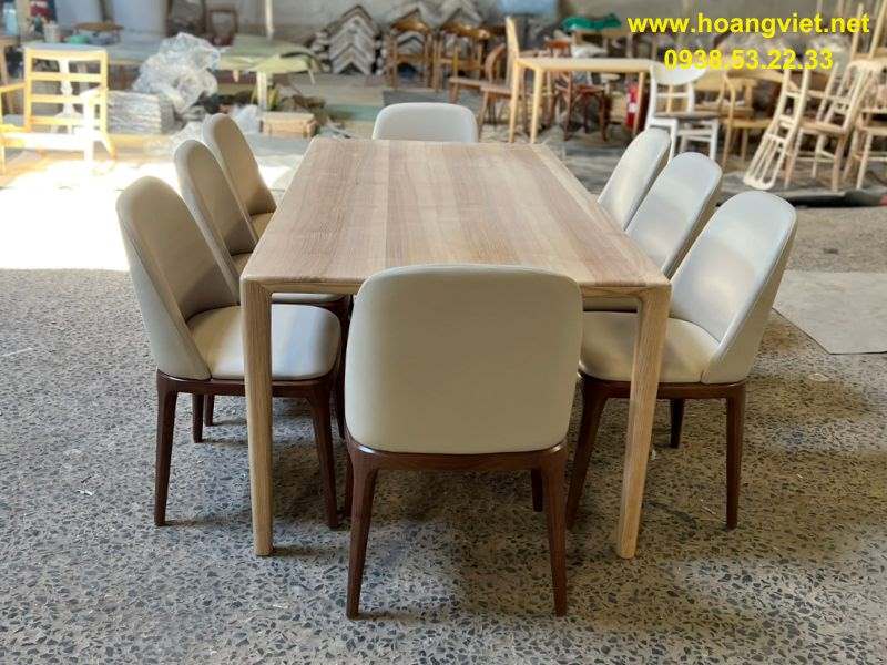 Bàn ăn gỗ tần bì 8 ghế grace Bàn ăn gỗ tần bì 8 ghế grace