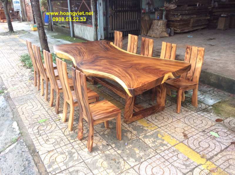 Bàn ăn gỗ tự nhiên me tây 10 ghế cao cấp Bàn ăn gỗ tự nhiên me tây 10 ghế cao cấp