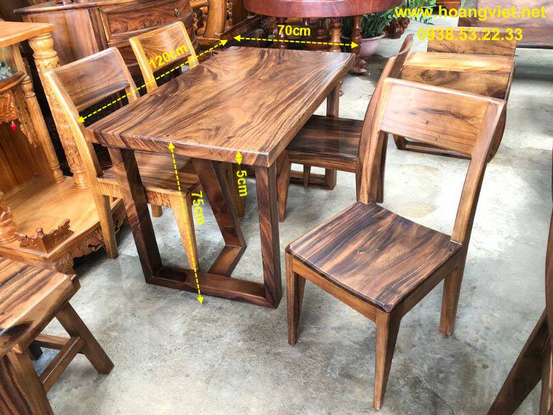 Bàn ăn gỗ tự nhiên me tây 4 ghế Bàn ăn gỗ tự nhiên me tây 4 ghế