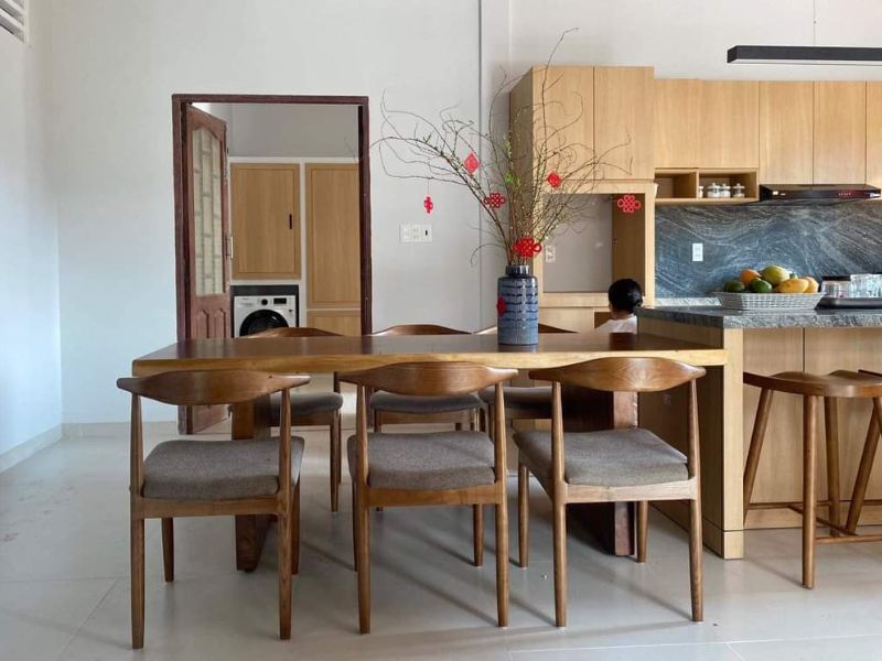 Bàn ăn gỗ tự nhiên me tây 6 ghế bull Bàn ăn gỗ tự nhiên me tây 6 ghế bull