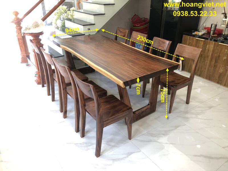 Bàn ăn gỗ tự nhiên me tây 8 ghế Bàn ăn gỗ tự nhiên me tây 8 ghế