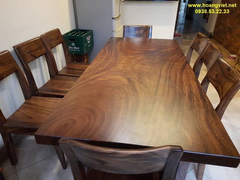 Bàn ăn gỗ tự nhiên me tây nguyên khối 8 ghế Bàn ăn gỗ tự nhiên me tây nguyên khối 8 ghế