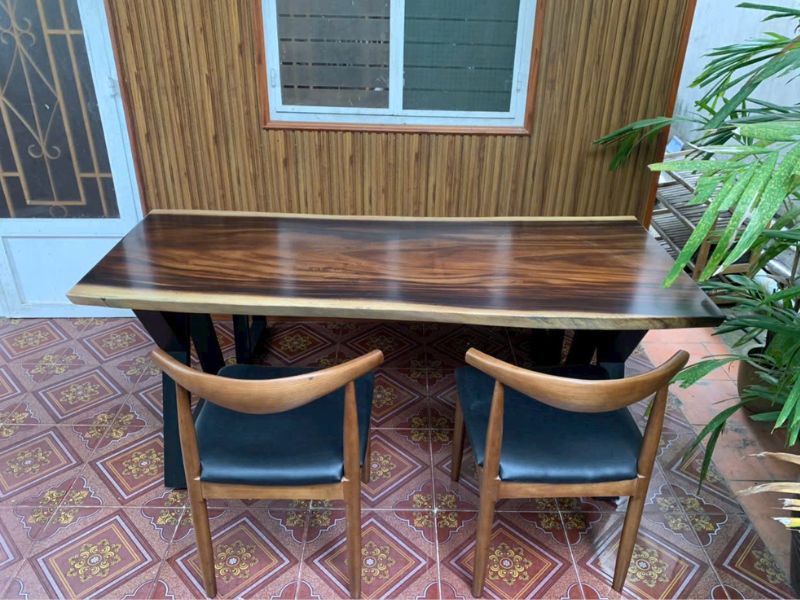 Bàn ăn gỗ me tây ghế băng dài 4 người Bàn ăn gỗ me tây ghế băng dài 4 người