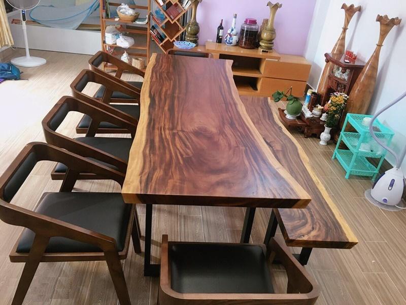 Bàn ăn me tây ghế băng dài đẹp Bàn ăn me tây ghế băng dài đẹp