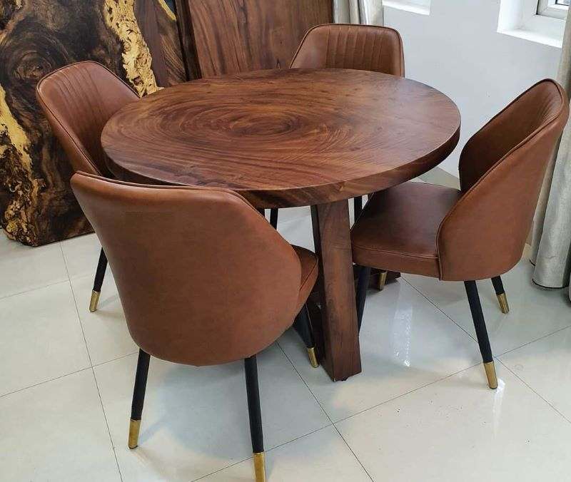 Bàn ăn tròn gỗ 4 ghế bền đẹp Bàn ăn tròn gỗ 4 ghế bền đẹp