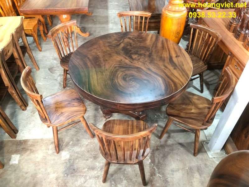 Bàn ăn tròn gỗ me tây nguyên khối Bàn ăn tròn gỗ me tây nguyên khối