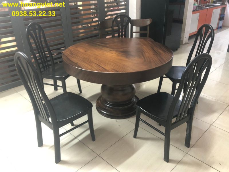 Kích thước bàn ăn tròn gỗ me tây nguyên khối Kích thước bàn ăn tròn gỗ me tây nguyên khối