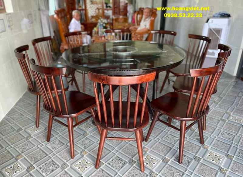 Bàn ăn tròn mâm xoay 10 ghế Bàn ăn tròn mâm xoay 10 ghế