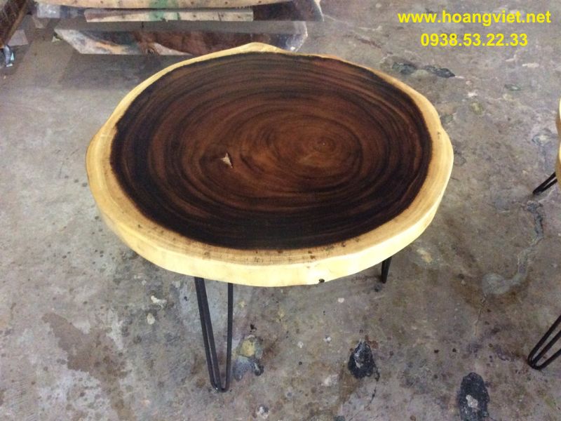 Bàn trà cafe tròn tự nhiên gỗ me tây Bàn trà cafe tròn tự nhiên gỗ me tây