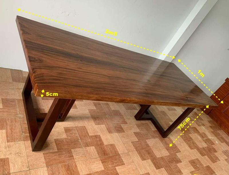 Kích thước bàn dài gỗ me tây ghép đối xứng Kích thước bàn dài gỗ me tây ghép đối xứng