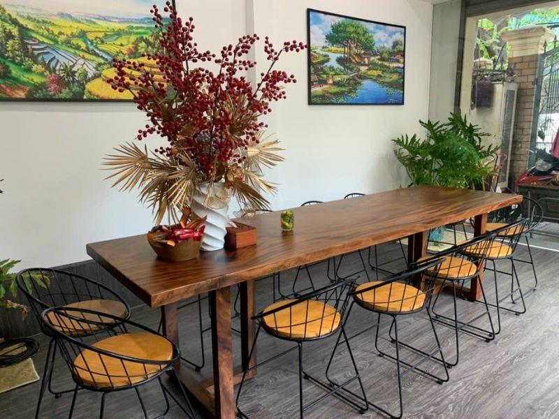 Bàn dài gỗ me tây nguyên tấm Bàn dài gỗ me tây nguyên tấm