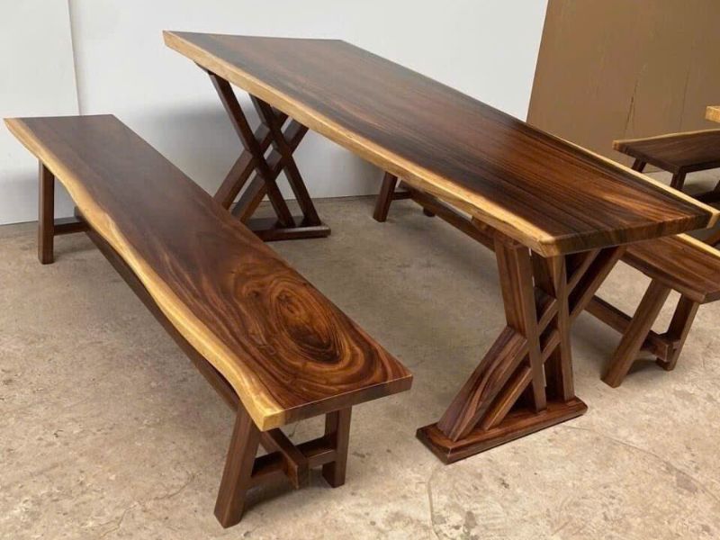 Bàn ghế ăn k3 gỗ me tây nguyên tấm Bàn ghế ăn k3 gỗ me tây nguyên tấm