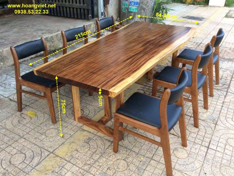 Kích thước bàn ghế ăn nguyên khối gỗ me tây 6 ghế Kích thước bàn ghế ăn nguyên khối gỗ me tây 6 ghế