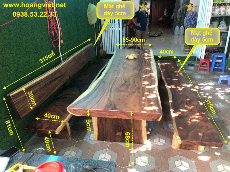 Kích thước bộ bàn ghế k3 gỗ me tây có tựa Kích thước bộ bàn ghế k3 gỗ me tây có tựa