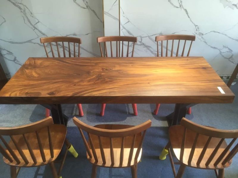 Bàn gỗ me tây 6 ghế pinnstol Bàn gỗ me tây 6 ghế pinnstol