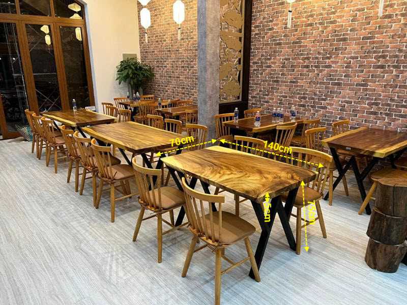Bàn gỗ me tây nguyên tấm giá rẻ cho nhà hàng Bàn gỗ me tây nguyên tấm giá rẻ cho nhà hàng