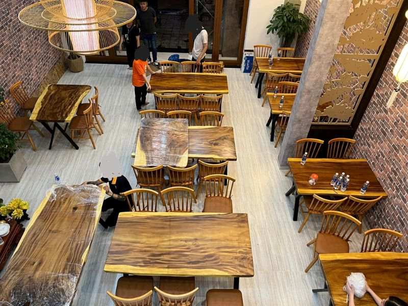 Bàn gỗ me tây cho nhà hàng Bàn gỗ me tây cho nhà hàng