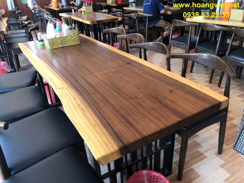 Bàn gỗ me tây nguyên tấm cho quán ăn Bàn gỗ me tây nguyên tấm cho quán ăn