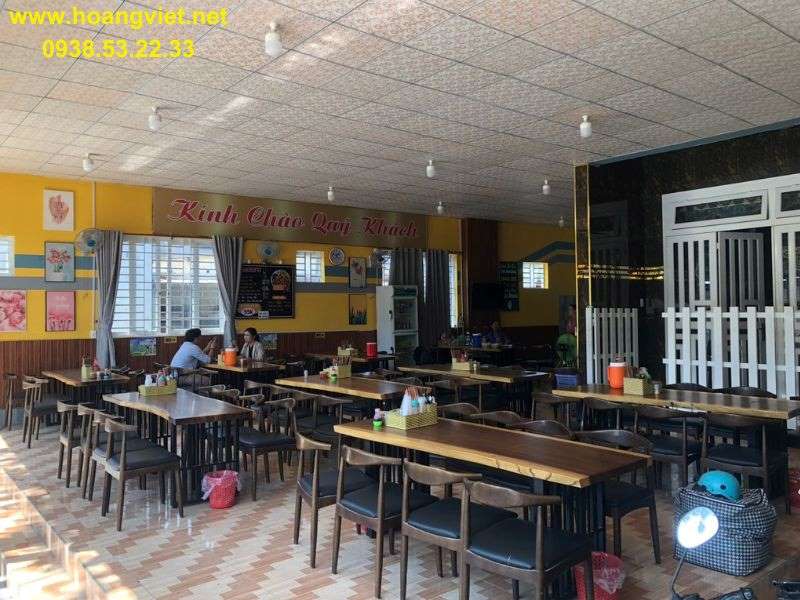 Bàn gỗ me tây nguyên tấm cho quán ăn Bàn gỗ me tây nguyên tấm cho quán ăn